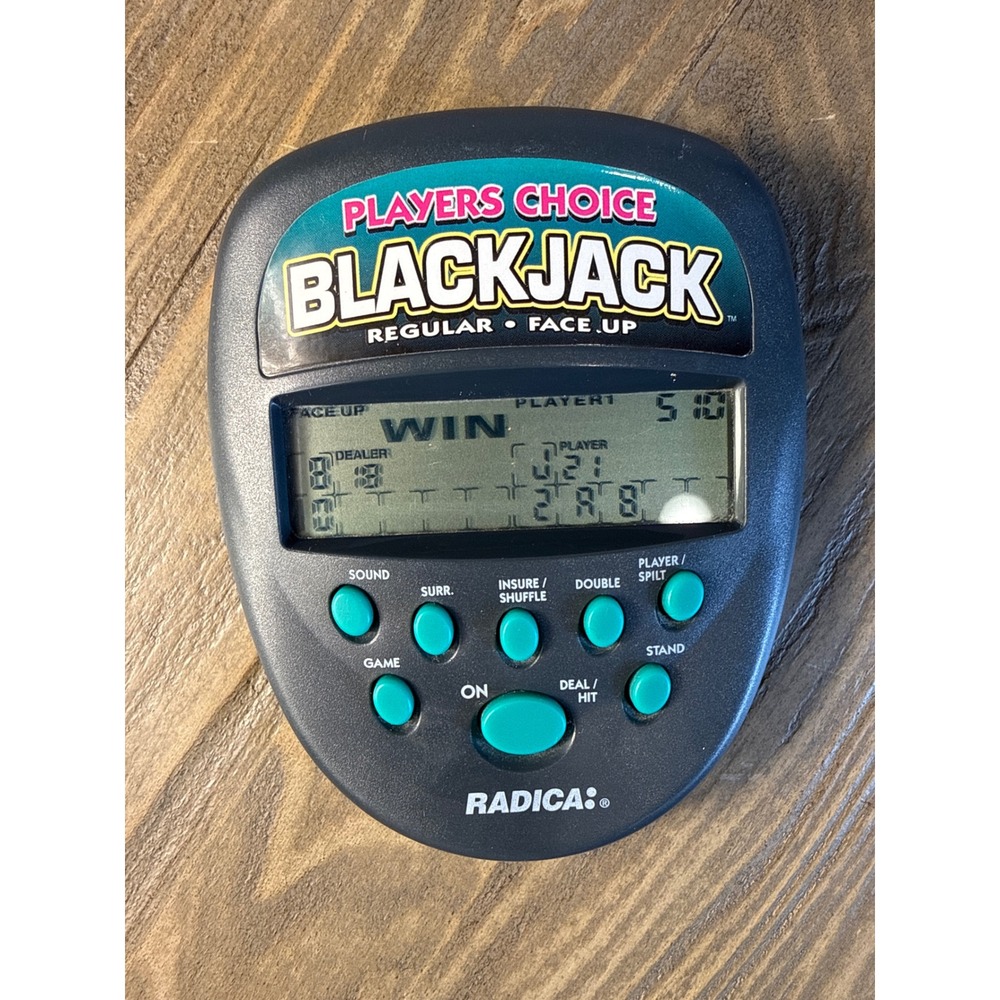 Vintage 1997 Radica Players Choice‎ Blackjack Handheld Game Gray Works